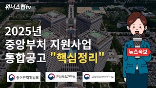 [긴급] 2025년 중앙부처(중기부, 문체부, 과기부 등) 정부지원사업 통합공고 해설