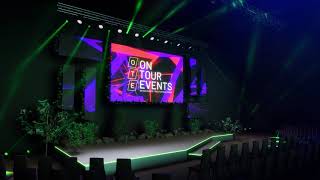 3D Render Of A Custom Stage, LED screen \u0026 Event Lighting Package | Corporate Product Launch