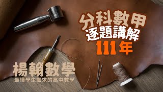 111年分科數甲｜逐題講解｜楊翰數學