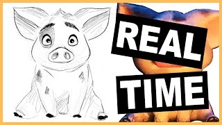 KIDS ART LESSON ✎ HOW TO DRAW PUA PIG FROM DISNEY'S MOANA