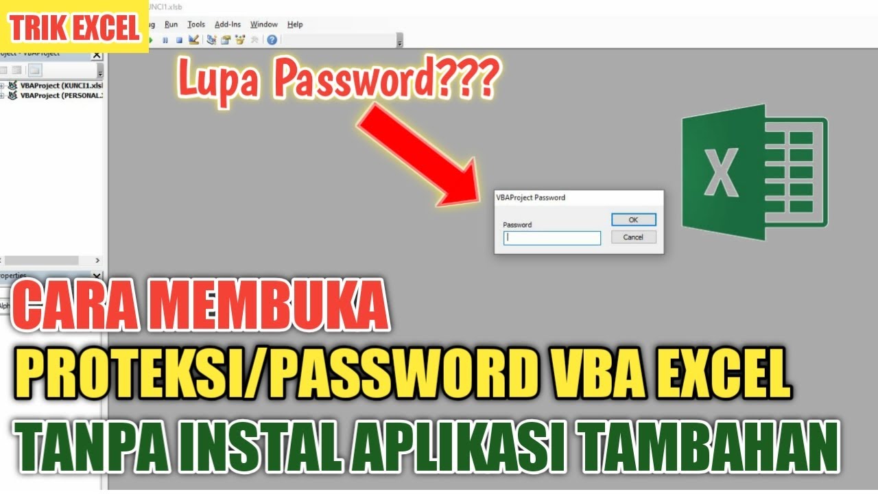 CARA MEMBUKA VBA EXCEL YANG TERKUNCI TANPA APLIKASI TAMBAHAN | TRIK ...