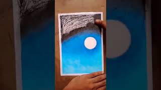 Moon drawing / easy drawing with oil pastel. #shorts #drawing #oilpastel #moon