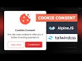 AlpineJS - Cookie Consent with Tailwind CSS | Simple Animated Popup, Modal, Dialog Box | Cookies