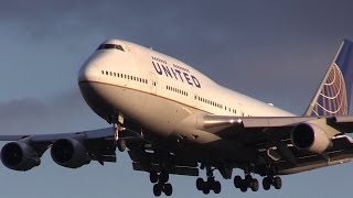 United Airlines Boeing 747 Narita Airport Landing