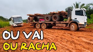 CAMINHÃO ARRASTOU O ÔNIBUS