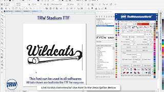 TRW Stadium Sport Font for Uniforms and Decals for all Software