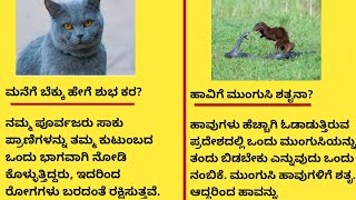 #ಮನೆಗೆ ಬೆಕ್ಕು ಹೇಗೆ ಶುಭಕರ?/#ಹಾವಿಗೆ ಮುಂಗುಸಿ ಶತೃನ /useful information in kannada/motivational video