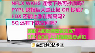 美股  A股反弹是否见底？NFLX WKHS 连续下跌能否抄底？PYPL 财报后大跌止损 OR 抄底？FDX 能否上涨再创新高？SQ 还有下跌空间吗？SPY QQQ 上证指数买卖点位。11022020