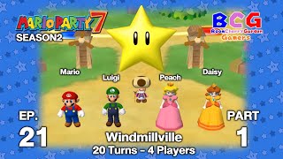 Mario Party 7 SS2 EP 21 Party Cruise Tournament Windmillville - Mario,Luigi,Peach,Daisy P1