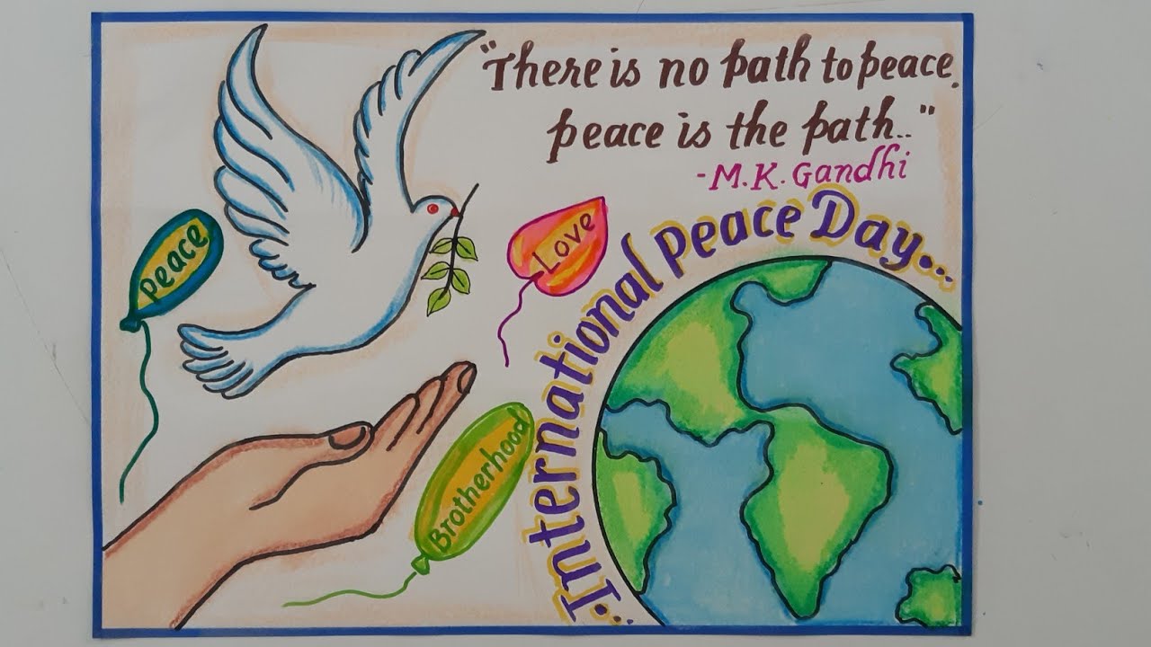 International Peace Day Drawing Easy//World Peace Day Poster Drawing ...