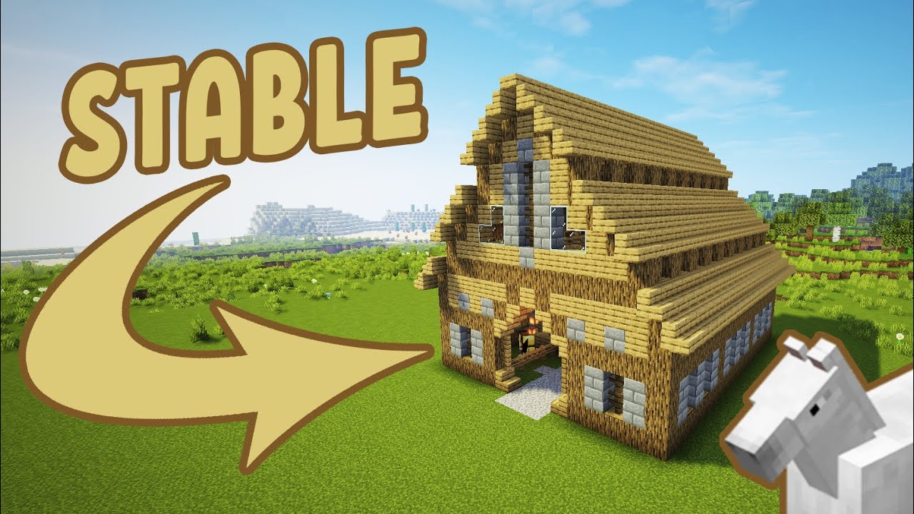 Minecraft: How To Make A Stable | Simple Barn Tutorial - YouTube