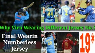 Why Virender Sehwag Wearing Numbeless Jersey? after using Different Jersey Number