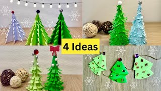 4 Paper Christmas Tree making Ideas | Paper Christmas Trees | Christmas Crafts with Paper