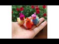 simple multicolor hen roster cute chik easy to make crochet wool designs ideas klmno art