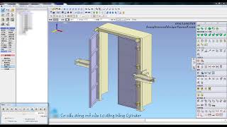 Cơ cấu đóng mở cửa tự động bằng Cylinder | iCAD SX