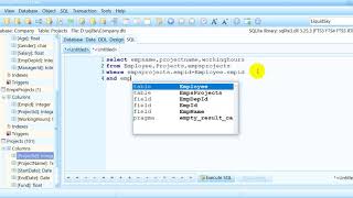 sqlite join, update and delete command