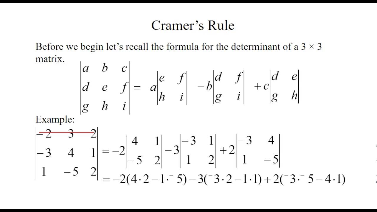 Cramer's Rule - YouTube