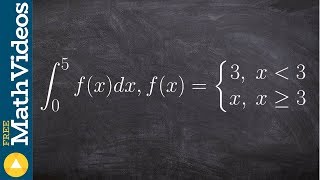 Learn how to evaluate the integral of a piecewise function