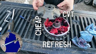 Low-budget repair on a trashed Grizzly 600 CVT