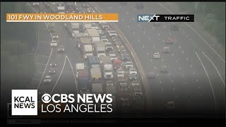 Deadly crash on 101 Freeway in Woodland Hills triggers partial closure