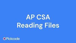 Reading Files in Java (AP CSA 2025)