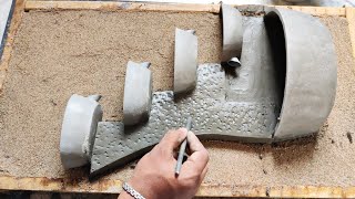 DIY Amazing Cement Tabletop Waterfall Fountain | How to make Cemented Homemade Waterfall Fountains