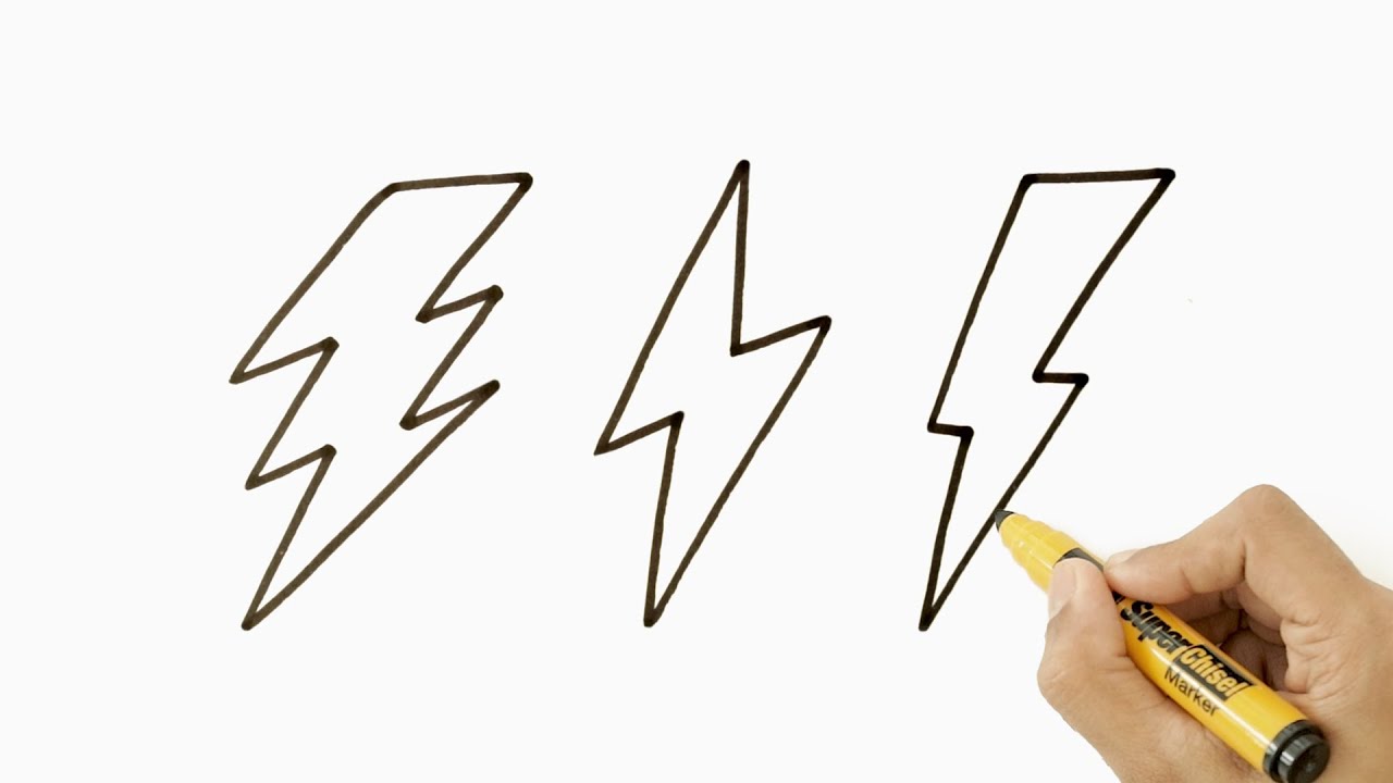 How To Draw Lightning Bolts Easy Step By Step Draw With Sketchy
