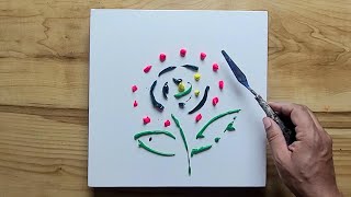 Simple & Easy Flower Painting / Easy Acrylic Painting For Beginners / 365 Days Challenge (Day#190)