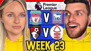 PREMIER LEAGUE WEEK 23 PREDICTIONS