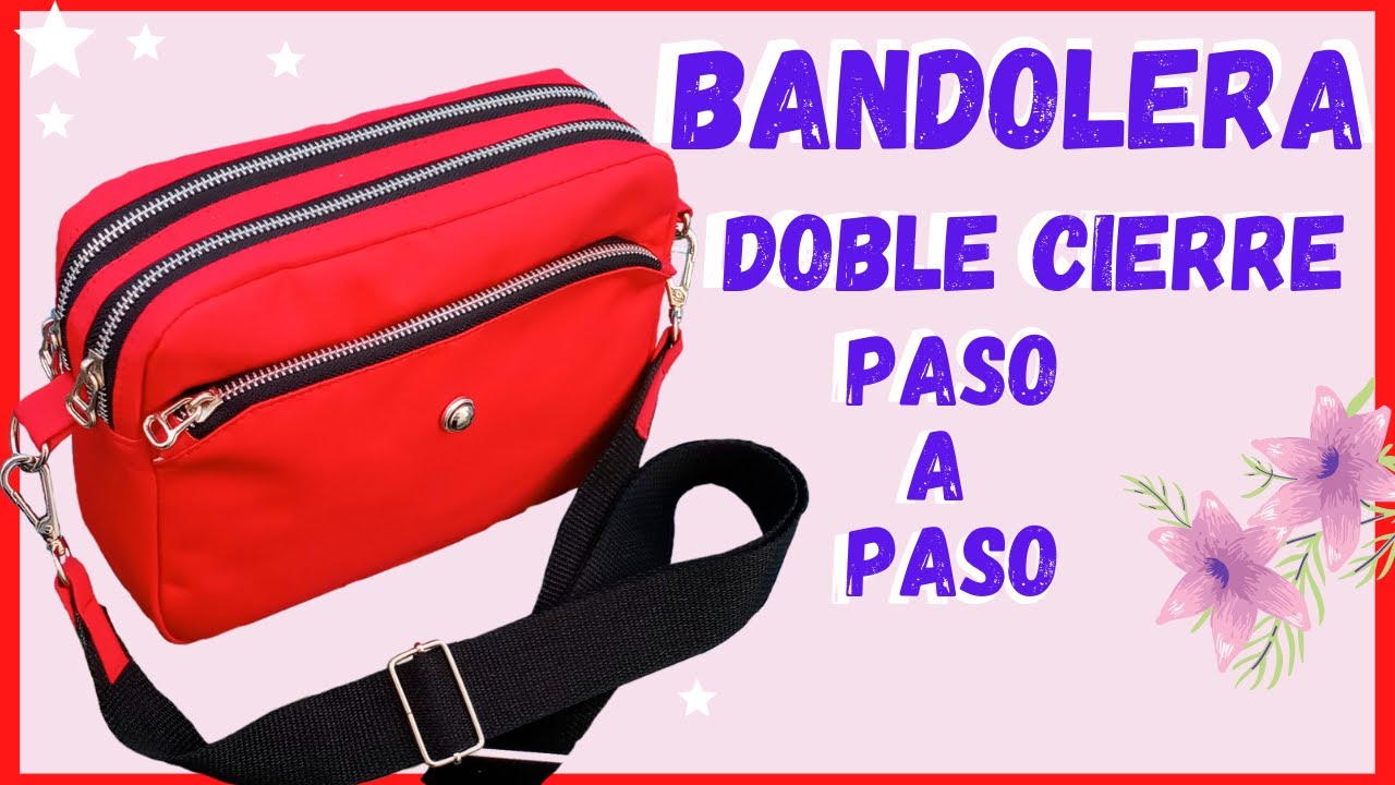 COMO HACER UNA CARTERA BANDOLERA DOBLE CIERRE Zipper PASO A PASO ...