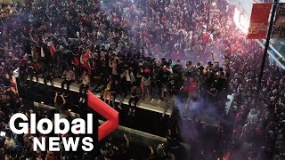 NBA Finals: Drone footage shows just how big Toronto's post-game celebration was
