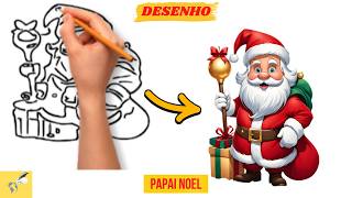 Como Desenhar um Papai Noel de Forma Simples, Fácil e Rápida (Passo a Passo) 🎅🖌️