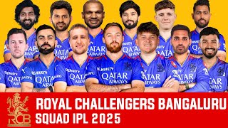 IPL 2025 : Royal Challengers Bangaluru Full Final Squad | RCB Team 2025 Players List |RCB 2025 Squad