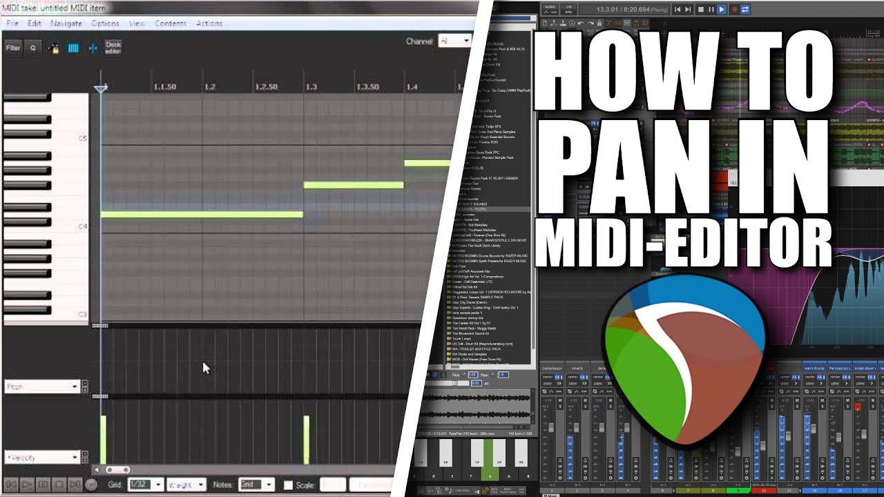 How To Pan In Midi Editor - YouTube