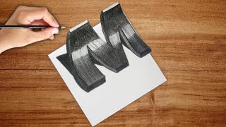 How To Draw A 3D Letter M - Awesome Trick Art || T Art Box