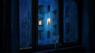Everyone is asleep, except You & someone from the other building ( vintage oldies, rain on window )
