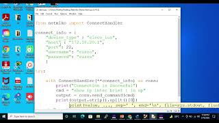 Intitating SSH Connection, Issue Commands and Read ouput back using Netmiko