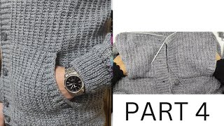 Top To Down Gents Cardigan | مردانہ جرسیHow To Knit Pocket | Round Neck Gents Cardigan