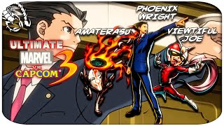 Ultimate Marvel vs Capcom 3 - Arcade Mode + Endings - Phoenix Wright, Viewtiful Joe, Amaterasu