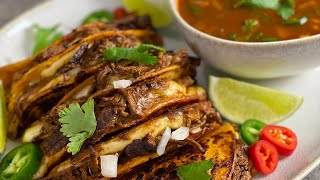 بيريا تاكو 🌮 من الذ الاكلات المكسيكية 🇲🇽 الوصفة الاصلية ، التريند الجديد BEST Birria Tacos Recipe