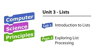 U3L1 Exploring List Processing (pg 2) BJC / Snap! Programming