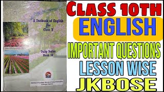 Class 10th English Important Questions Jkbose