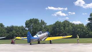 North American SNJ-2 firing up