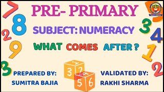 Pre-primary Subject: Numeracy Topic: What comes after?