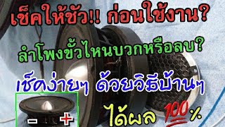 ✅ แนะทำการเช็คขั้วลำโพง เฟสลำโพงบวกหรือลบ ก่อนนำไปใช้งาน เช็คด้วยตัวเอง ง่ายๆแบบบ้านๆ