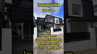 Price: ₹ 4 Crore, 5100 SqFt 3 Story Luxury Villa At Irumpanam Ernakulam Mob: +916238009143