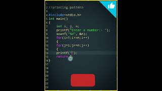 #78🖥🖲C Pattern Program🖥 C Language Tutorial👨‍🏫📂📓#shorts #cprogramming #coding