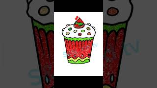 Supper easy how to draw and colour cupcake for kids and toddlers #drawing #painting #animation #cute