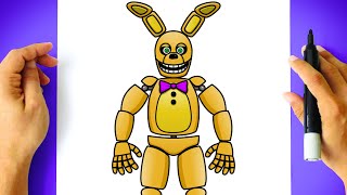How to DRAW SPRING BONNIE Full Body - Five Nights at Freddy's - FNAF Drawing