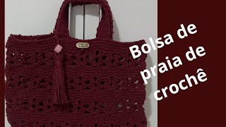 Bolsa de Crochê / para praia , fio de barbante